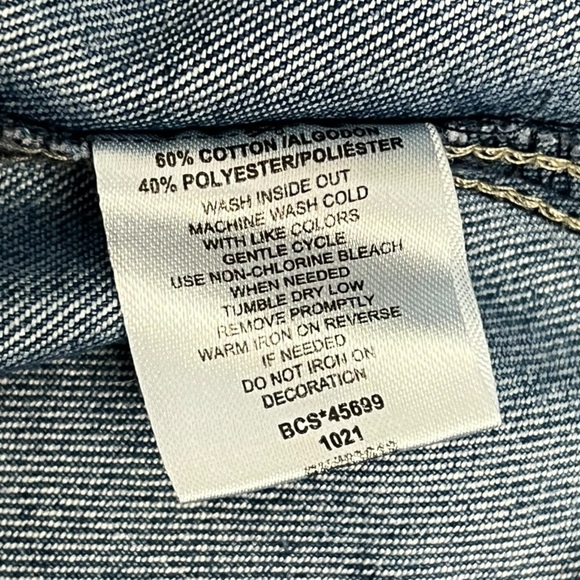 Bebe Blue Jean Jacket Classic Denim Style - S (7/8) - Picture 8 of 9